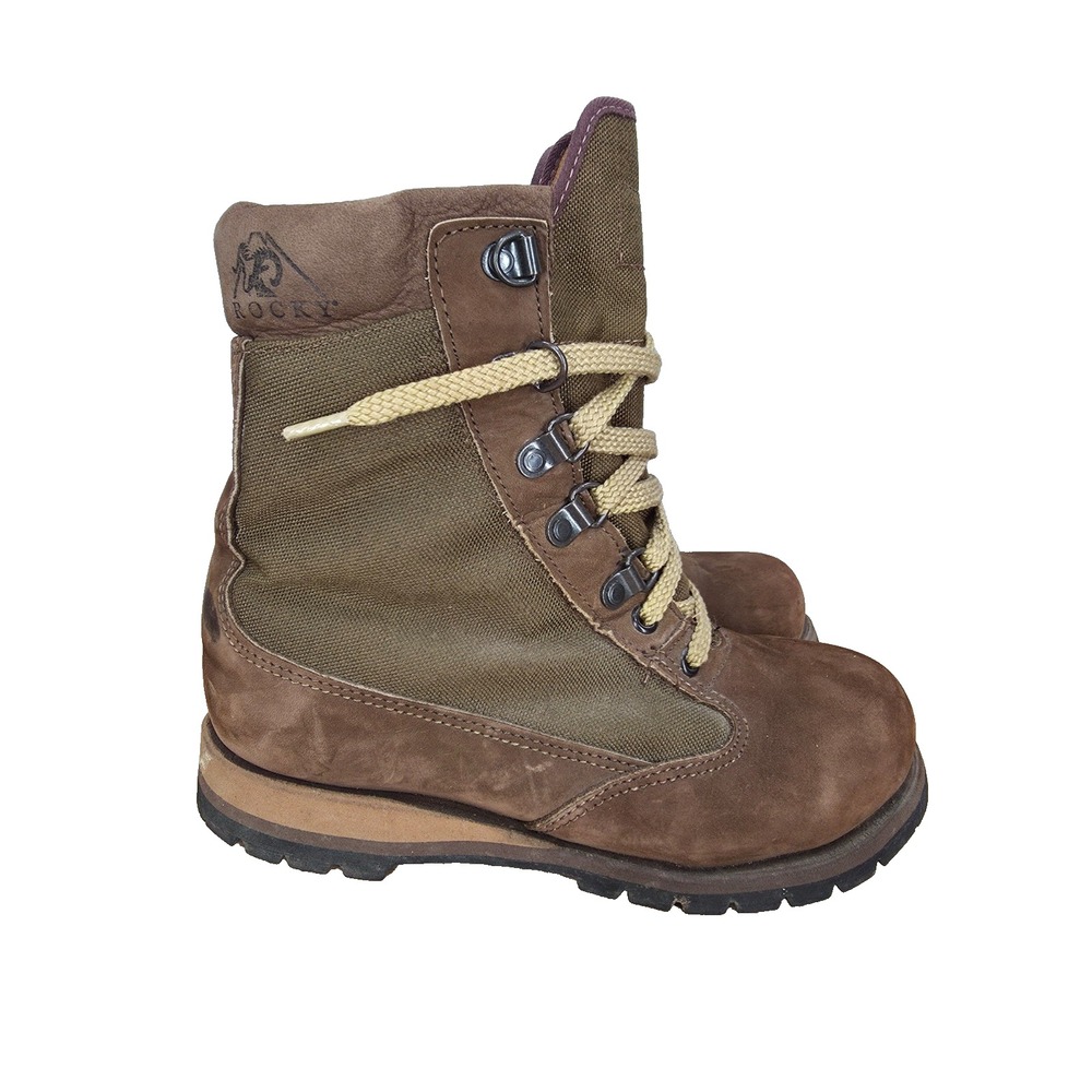 Vintage Rocky Hiking Boots Women 7 Brown Suede Goretex Hunting Trail Waterproof